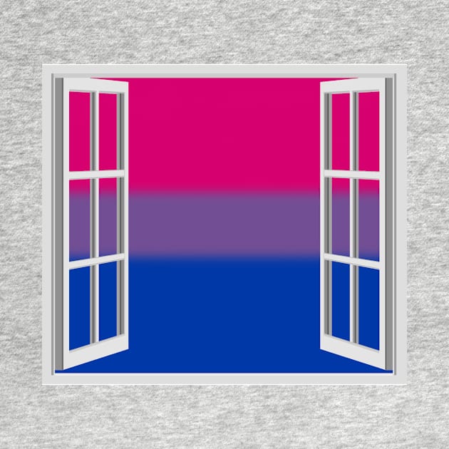 Window Opening to Bi Pride Flag by VernenInk